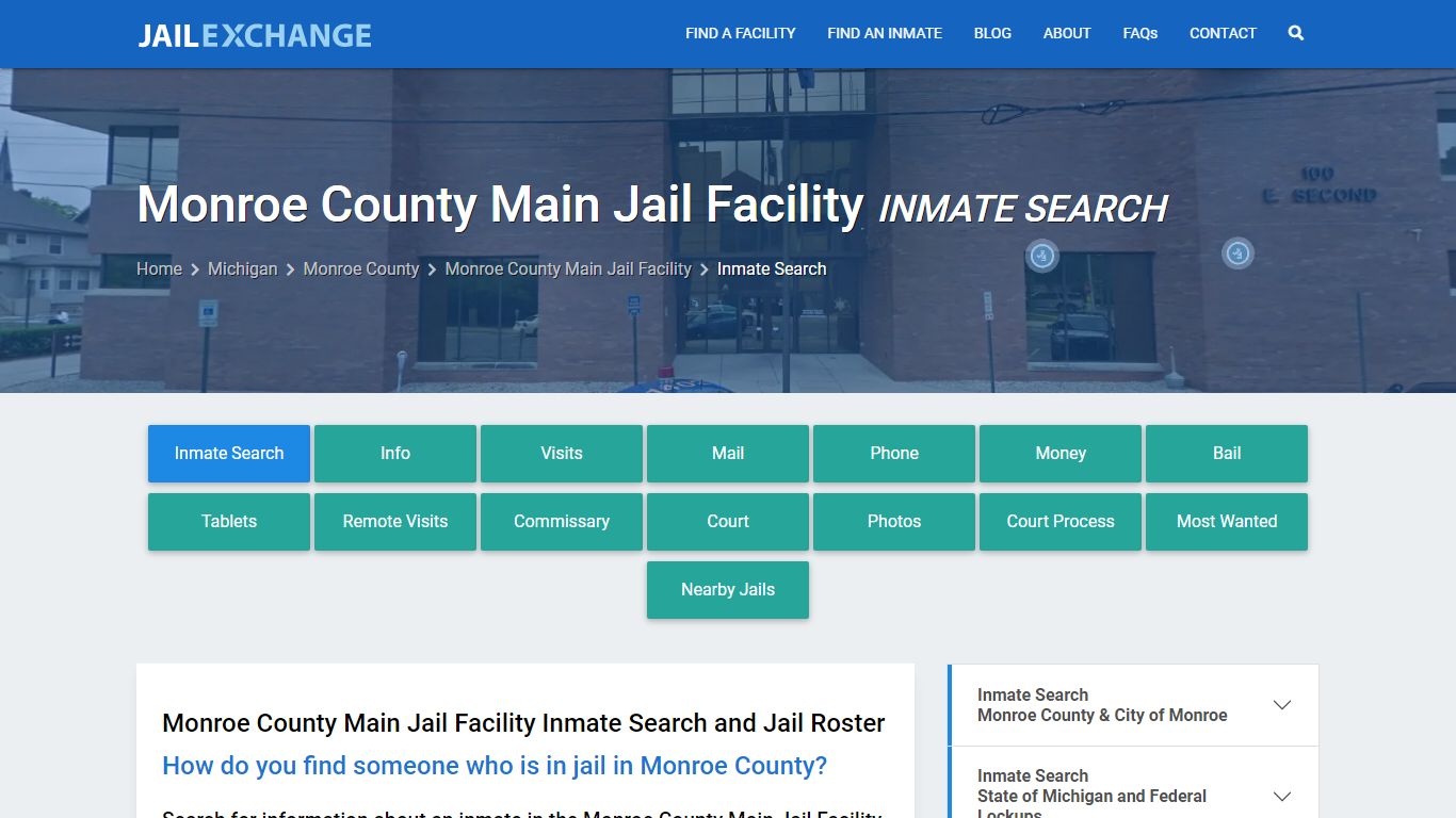 Monroe County Main Jail Facility Inmate Search